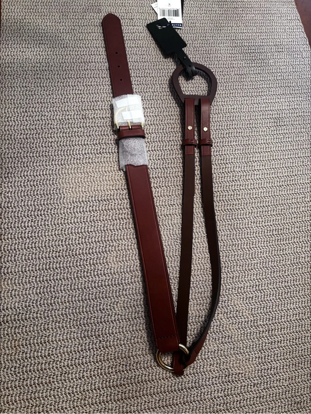 Lauren Ralph Lauren Tri-Strap Leather Belt Women’s Brown Size Small